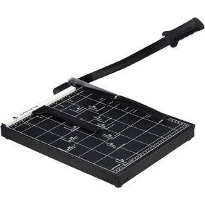 PATIKIL Paper Cutter B4 Stack Paper Trimmer for Cardstock, 15" Cutting Length, Soft Guard Rail, Adjustable Guide, Metal Base, 12-Sheet Capacity, Paper Slicer