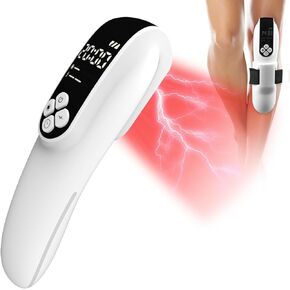 Cold Laser Therapy Device, 2-in-1 Laser Therapy Device for Pain Relief, Near Infrared Light Therapy, Laser Therapy Machine for Knee, Shoulder, Back, Muscle & Joint Pain Relief(4 * 808nm+12 * 650nm)