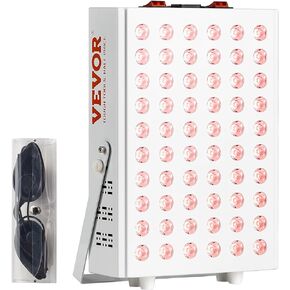 VEVOR Red Light Therapy for Body Face, 60 Dual-Chip LEDs, Red 660nm & Near Infrared 850nm Combo, High Power Red Light Therapy Panel for Recovery, Pain Relief, Wound Healing, Skin Health, 80W