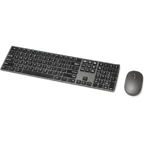 Amazon Basics Rechargeable Wireless Keyboard Mouse Combo - Ultra Slim - Gray - QWERTY