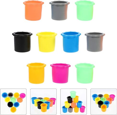 EXCEART 10pcs Shakeproof Anti- Rolling Wireless Handheld Microphone Protection Silicone Bottom Rod Sleeve Holder for KTV Device Random Color in Saudi Arabia