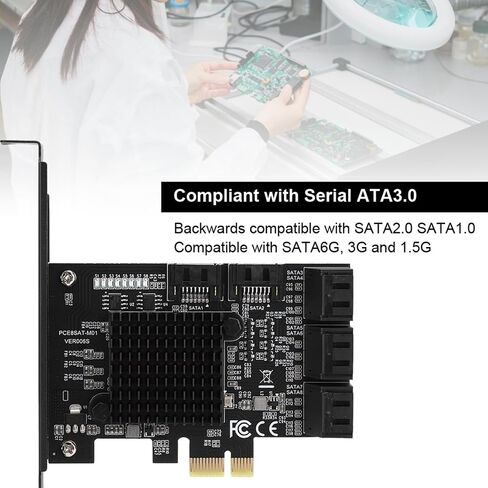 PCIE to SATA 3.0 Card, PCE8SATA01 PCIE to SATA3.0 Controller Expansion Board 8-Port SATA3.0 Interface Expansion Card Replacement Fit for Windows 7/8/XP/10 Fit for Ubuntu in Saudi Arabia