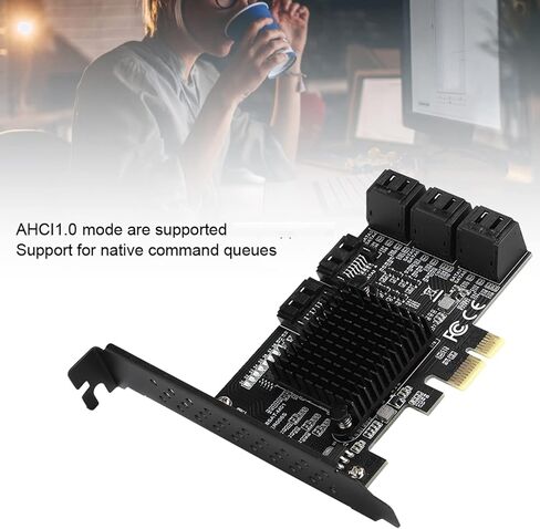 PCIE to SATA 3.0 Card, PCE8SATA01 PCIE to SATA3.0 Controller Expansion Board 8-Port SATA3.0 Interface Expansion Card Replacement Fit for Windows 7/8/XP/10 Fit for Ubuntu in Saudi Arabia