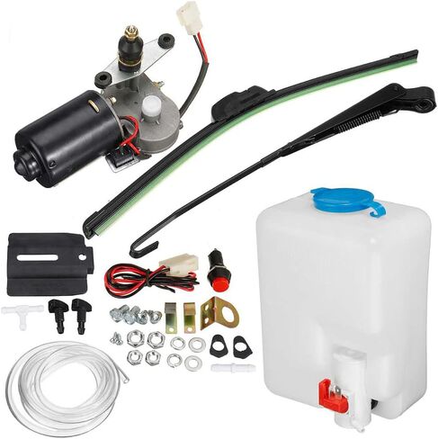 JEIFANOP Universal 12V UTV ATV محرك كهربائي ممسحة الزجاج الأمامي طقم محرك مع مجموعة زجاجة مضخة غسالة لـ Can-Am Polaris RZR 800 900 1000 Honda Pioneer، Kawasaki، عربة الجولف إلخ. in Saudi Arabia