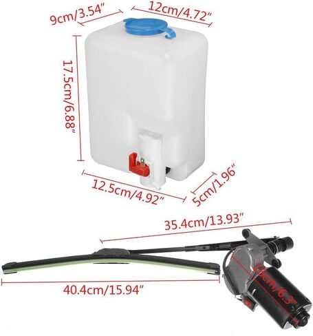 JEIFANOP Universal 12V UTV ATV محرك كهربائي ممسحة الزجاج الأمامي طقم محرك مع مجموعة زجاجة مضخة غسالة لـ Can-Am Polaris RZR 800 900 1000 Honda Pioneer، Kawasaki، عربة الجولف إلخ. in Saudi Arabia