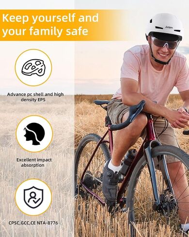 Bike Helmet Ebike Helmet with LED Lights - Urban Electric Bicycle Helmet for Adults, Men & Women - EN1078/CPSC/GCC& NTA-8776 Certified - Class 3 E-Bikes, Scooters, Commuter, Onewheel, Cycling in Saudi Arabia