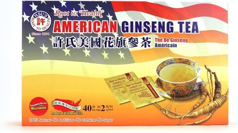 Hsu's Ginseng SKU 1032 | American Ginseng Tea, 120ct | Cultivated American Ginseng from Marathon County, Wisconsin USA | 许氏花旗参茶 | 120ct Box,西洋参, B0071M7O9A in Saudi Arabia