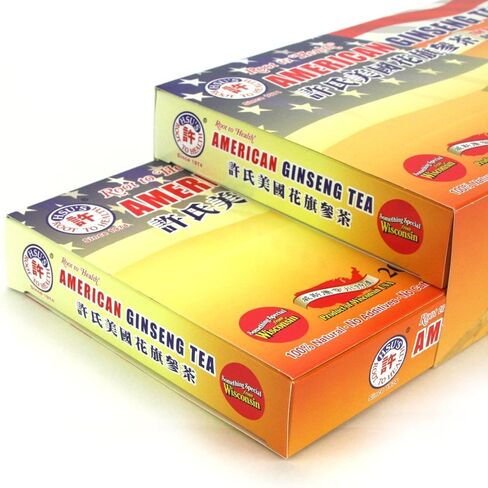 Hsu's Ginseng SKU 1032 | American Ginseng Tea, 120ct | Cultivated American Ginseng from Marathon County, Wisconsin USA | 许氏花旗参茶 | 120ct Box,西洋参, B0071M7O9A in Saudi Arabia