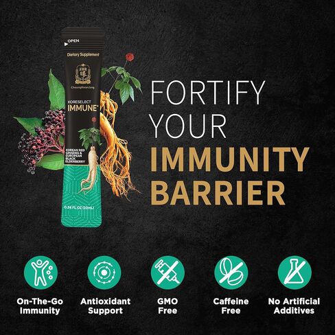 المناعة [مستخلص الجينسنغ الأحمر الكوري مع العصي السائلة من نبات البلسان] دعم المناعة الكورية، معزز الدورة الدموية، مكمل للطاقة الطبيعية، باناكس الجينسنغ الآسيوي بعمر 6 سنوات - 10 قطع in Kuwait