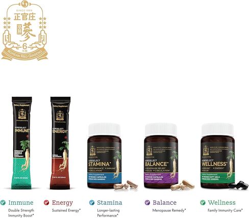 المناعة [مستخلص الجينسنغ الأحمر الكوري مع العصي السائلة من نبات البلسان] دعم المناعة الكورية، معزز الدورة الدموية، مكمل للطاقة الطبيعية، باناكس الجينسنغ الآسيوي بعمر 6 سنوات - 10 قطع in Kuwait