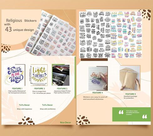 215 Pieces Inspirational Bible Verse Stickers, Scripture Motivational Verse Labels for Scrapbook Diary Planner Book Bottle Laptop Album Decoration (215 PCS Mixed) in Saudi Arabia
