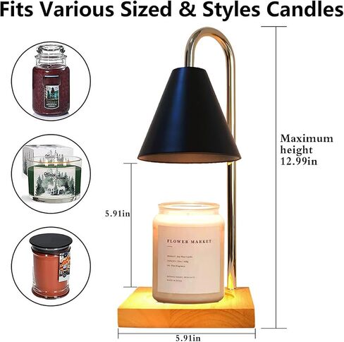 Candle Warmer Lamp,Timing&Auto Shut Off,Metal,Electric Candle Lamp, Compatible with Small & Large Candles,2 Bulbs in Saudi Arabia
