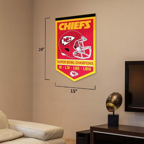 Kansas City Chiefs 4 Time Super Bowl Champions Banner Pennant in Saudi Arabia