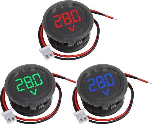3 قطع تيار مستمر 4-100 فولت LED شاشة رقمية دائرية بسلكين الفولتميتر تيار مستمر الفولتميتر الرقمي عرض الرأس حماية الاتصال العكسي للدراجات النارية شاحنة التخييم قافلة البحرية ATV UTV in Saudi Arabia