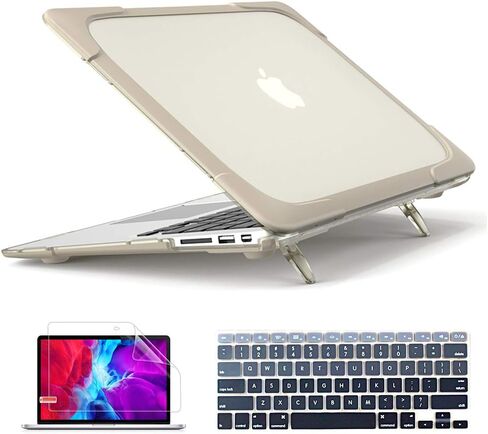 Mektron for MacBook Air 13 Case A1466 A1369, [Heavy Duty] [Dual Layer] Hard Case Cover with TPU+PC Bumper for MacBook Air 13.3-inch (2010-2017 Relase) w/Keyboard Cover Screen Protector, Gray in Kuwait