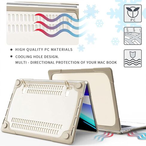 Mektron for MacBook Air 13 Case A1466 A1369, [Heavy Duty] [Dual Layer] Hard Case Cover with TPU+PC Bumper for MacBook Air 13.3-inch (2010-2017 Relase) w/Keyboard Cover Screen Protector, Gray in Kuwait