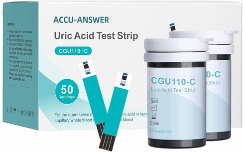 50 شريط اختبار UA مع 50 وخز، (فقط لجهاز قياس الاختبار المتعدد 2 في 1 ACCU-ANSWER)، سهل الاستخدام والقراءة، ودقيق وسريع. in Kuwait