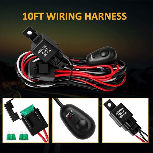 Zmoon Led شريط ضوء دائري 2 قطعة 4.5 بوصة 140 وات 14000 لومن مع حزام حلقة LED (10 أقدام / 2 رصاص)، شريط إضاءة للقيادة على الطرق الوعرة للضباب لسيارات الجيب وسيارات الدفع الرباعي والشاحنات وATV والقارب in Kuwait