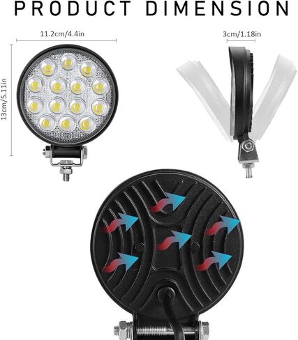 Zmoon Led شريط ضوء دائري 2 قطعة 4.5 بوصة 140 وات 14000 لومن مع حزام حلقة LED (10 أقدام / 2 رصاص)، شريط إضاءة للقيادة على الطرق الوعرة للضباب لسيارات الجيب وسيارات الدفع الرباعي والشاحنات وATV والقارب in Kuwait