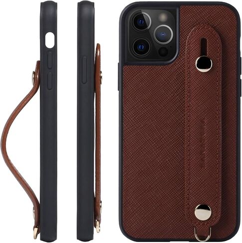 Hanatora] حافظة iPhone 12/12 Pro، جلد سافيانو، حزام معصم، صناعة يدوية، غطاء ممتص للصدمات لهاتف iPhone 12/12 Pro أزرق in Kuwait