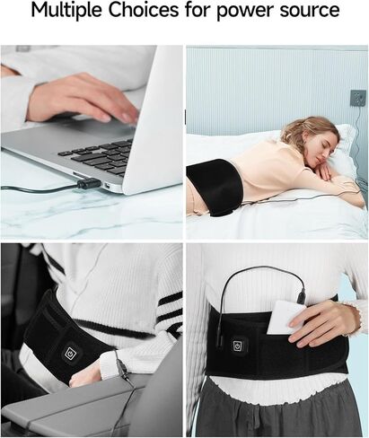USB Heating Pad for Back Pain Relief, ALLJOY Portable USB Travel Heating Pad with USB Connector for Travel/Car, Auto Shut Off & 3 Heating Levels, Heating Pad for Abdomen Cramps, Back, Shoulder, Leg in Kuwait