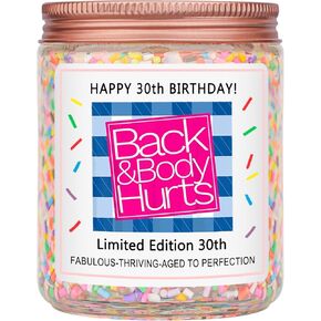 Homsolver 30th Birthday Decorations Gifts For Her Him, Happy 30th Birthday Candle Gift For Women Men, Funny 30 Years Old Ideas- Back And Body Hurts Candles