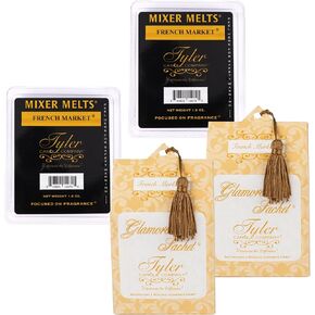 Elanze Designs Tyler Candle High Synrantence 1.9 أوقية يذوب الخلاط و Bundle Sachet Sachet ؛ مجموعة من 4 in Kuwait