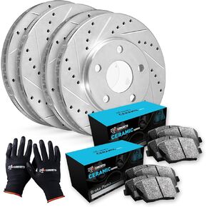 R1 Concepts Front and Rear Brakes and Rotors| Front and Rear Ceramic Brake Pads and Rotors Kit| Fits 2011-2020 Dodge Durango; 2011-2022 Jeep Grand Cherokee