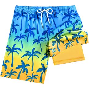 Boys Swim Trunks with Compression Liner Boys Swim Shorts Size 8-10 10-12 14-16 Kids Bathing Suit Swimsuit Swimwear
