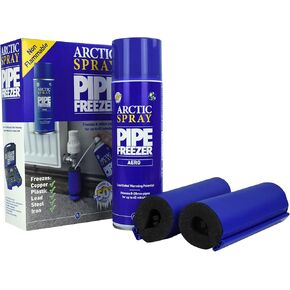 ZEK2 Aero Aero Dispipable Pipe Freeze Kit مع سترتين متجمدين لتركيب السباكة والإصلاح والصيانة. أنابيب تجميد من البلاستيك والمعادن (قطرها 8-28 ملم) ، الأزرق
