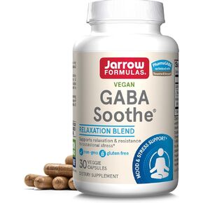 Jarrow Formulas® GABA Soothe®, 3 Ingredient Dietary Supplement for Relaxation and Occasional Stress, 30 Veggie Capsules, 30 Day Supply
