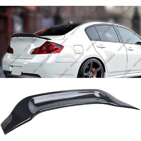 المفسد الجذع الخلفي متوافق مع 2007-2015 Infiniti G35 G25 G37 Q40 سيدان ، R style Duckbill يناسب 07-15 4 أبواب ، ركلة عالية الشفة جناح الخائن (أسود لامع)