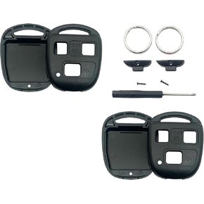 Key Fob Shell Keyless Entry Remote Car Key Fob Cover Case Fits for Lexus ES300 ES330 GS300 GS400 GS430 GX470 IS300 is330 LS400 LS430 LX470 RX300 RX330 RX350 RX400h RX450h2 SC430 (2 Black)