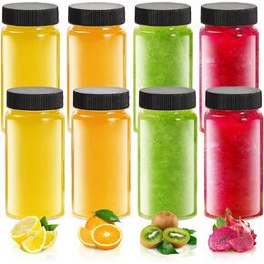 2oz Clear Glass Bottle with Lids, 60ml Small Glass Jar, Leakproof Mini Travel Bottles, Decorative Bottles Set for Juice, Wellness, Spices, 8 Pack in Kuwait