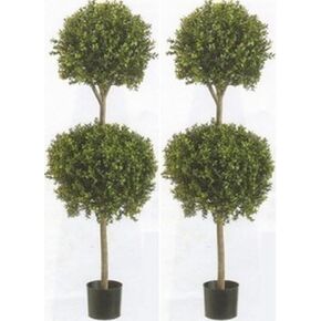 شركة Silk Tree Warehouse Company Inc اثنين من 56 بوصة في الهواء الطلق الاصطناعي الاصطناعي ، الأشجار ذات الصعقان المحفوظة بوعاء