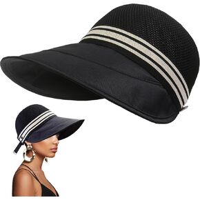 Womens Sun Hats Wide Brim，Breathable Plus Wide Peaked Cap for UV Protection Hiking Fishing Beach Outdoor Riding Horse UPF 50+