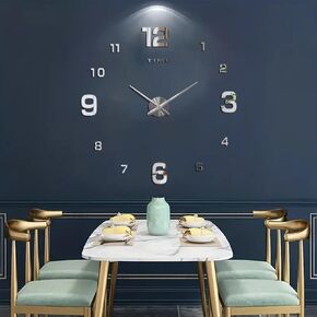 ساعة حائط كبيرة DIY ، مرآة ثلاثية الأبعاد Modern Reloj Digital de Pered Decorative Wall Clocks for Home Room Bedroom Decor