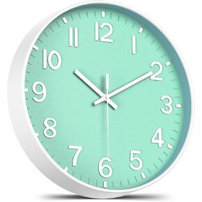 Wall Clock, Battery Operated, Modern Minimalist Design for Living Room, Office, Kitchen, Bedroom, and Bathroom - Quiet, Stylish, and Perfect for Any Room – Olive Green, 8 Inch
