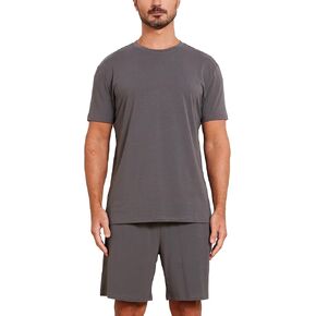 netdraw Men's Ultra Soft Bamboo Viscose Pajama Sets Lightweight Comfy Lounge Sleep Short Sleeve Pjs Sleepwear