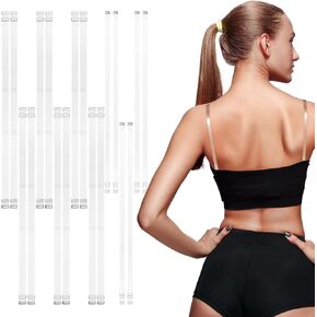 6 Pcs Clear Bra Straps Invisible Clear Shoulder Straps Transparent Dress Strapless Holder Replacement with Slipping Clip Elastic Thin Push Up Backstrap for Dance Backless Dress