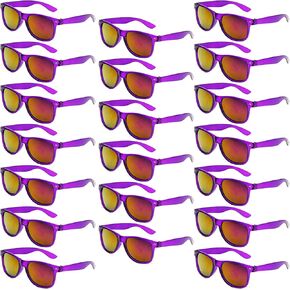 20 Pack Bulk Mirrored Sunglasses for Women Men Trendy Cheap Neon Sunglasses for Party Supplies in Kuwait