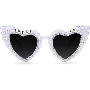 Etercycle 30th Birthday Heart Shaped Glasses, Dirty 30 Birthday Gifts Heart Sunglasses, Black Fun Sunglasses Birthday Party Favors 30th Birthday Decorations For Her Him