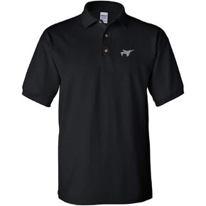 Speedy Pros Polo Shirt F-4 Phantom Silver Embroidery Design Cotton Golf Shirt for Men Black X Large Design Only