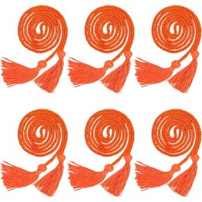 FOIMAS 6pcs Graduation Honor Cord,Orange Graduation Yarn Honor Tassel Cords for Graduation Students Grad Day