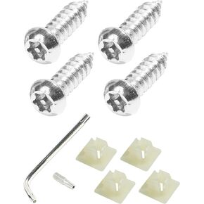 License Plate Screws,Anti Theft License Plate Screws,Car Accessories License Plate Screw Caps,License Plate Screw Kit,Used for Mounting Front and Back License Plates on Cars,SUVs,Trucks (Black)