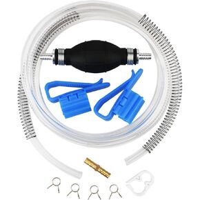 Gasoline Siphon Hand Pump, Gas Oil Water Diesel Fuel Transfer Pump - 10ft PVC Hose fits Cars, Homes,Boats and Agriculture, Industry Portable Manual Fuel Siphon Pump Extractor Tool