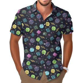 Video Game Button Shirt, Summer Gaming Casual Hawaiian Shirt, Birthday Gifts for Gamer