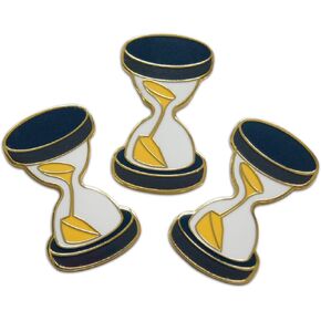Novel Merk Hourglass & Time Lapel Pin, Hat Pin & Tie Tack Set - with Clutch Back