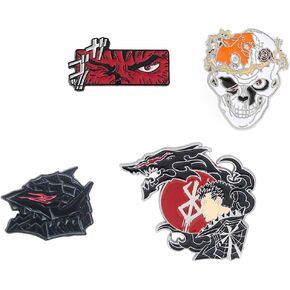 Ealipoi Berzerk Pins Anime Berserkers Behelit Cosplay Brooch Alloy Multi Pendant For Men 4PCS