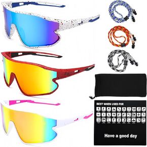 3Pack Kids مستقطب نظارة شمسية شباب البيسبول نظارات شمس UV400 الأولاد الفتيات الرياضة الرياضة لركوب الدراجات الكرة اللينة